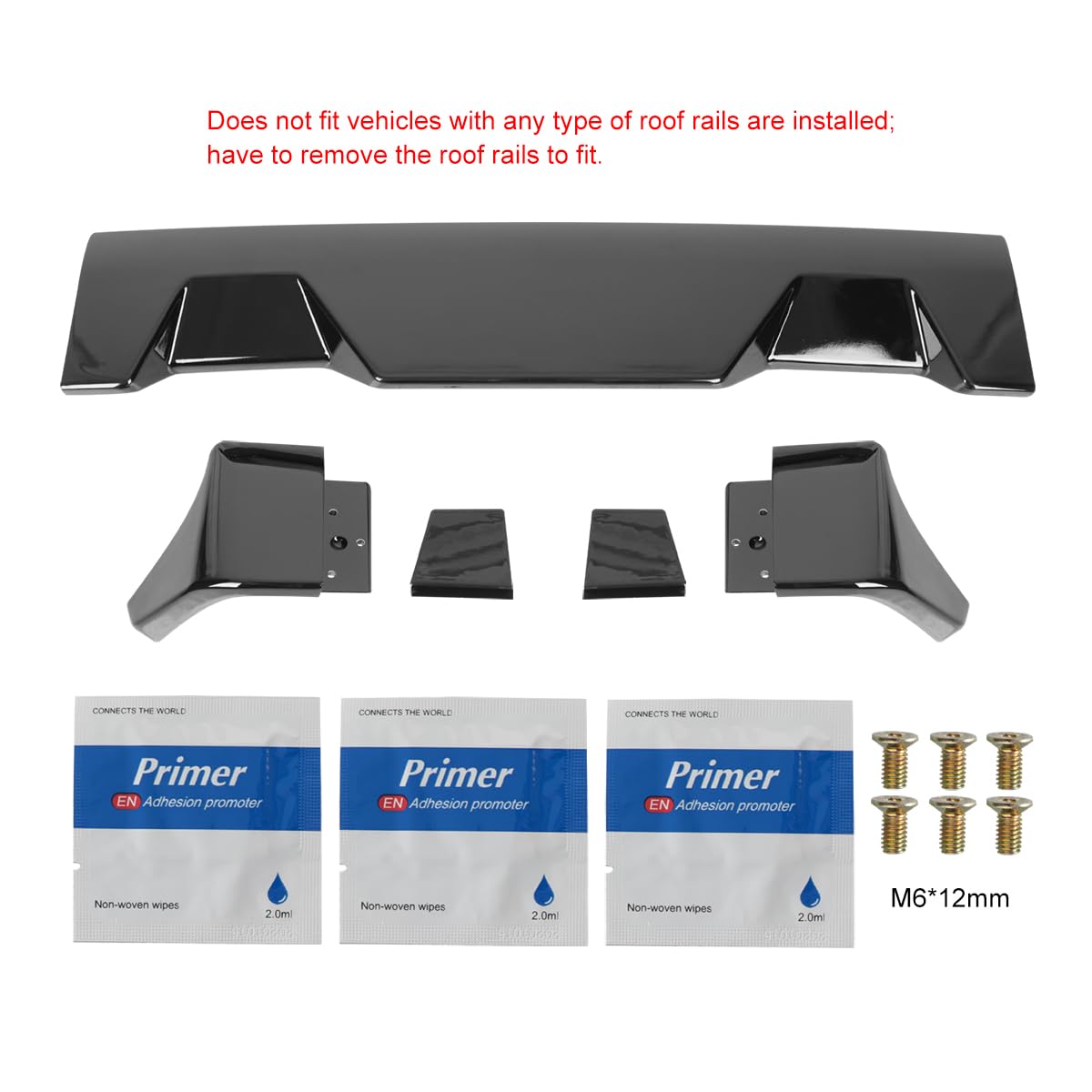 Glossy Black ABS Cab Roof Spoiler Spec-D Tuning for 2007-2013 Toyota Tundra Models