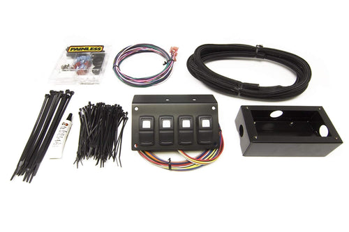 Track Rocker Painless Performance 58109 4-Switch Customizable Panel, Flanged or Underdash Mount