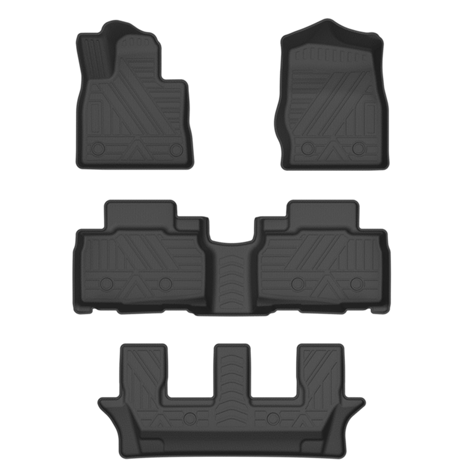 TOTALINER Black Horse Heavy Duty Floor Mat Anti-Skid Black 1.37'' Thickness Compatible with 2023-2024 Ford Explorer 7-Seats -FMFEX23