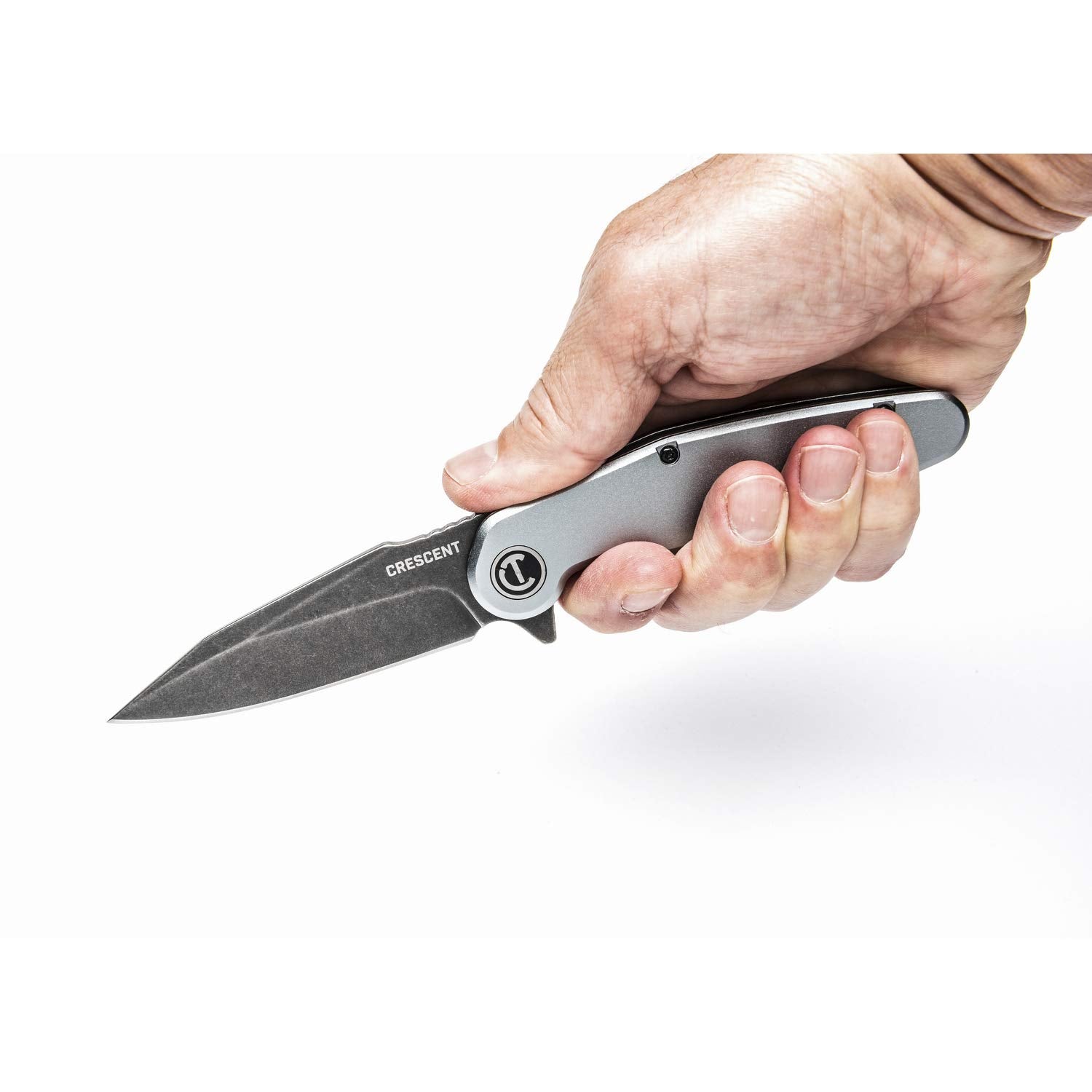 Crescent Harpoon Blade 3-1/2 Inch Aluminum Handle Pocket Knife - CPK350A