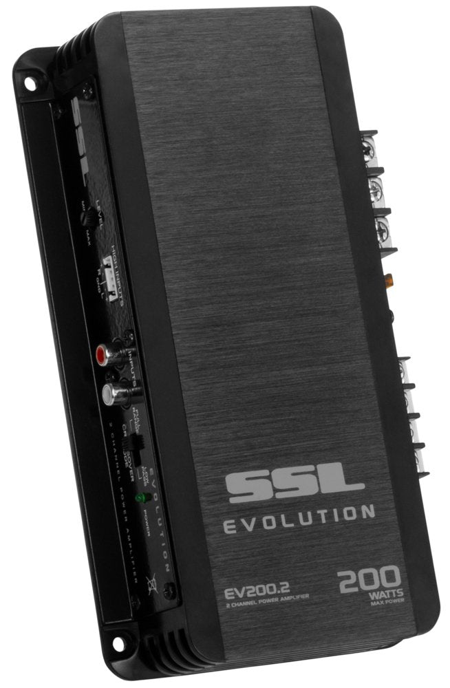 Sound Storm EV200.2 Laboratories Evolution 200 Watt, 2 Channel, 2 to 8 Ohm Stable Class A/B, Full Range, Car Amplifier, Black