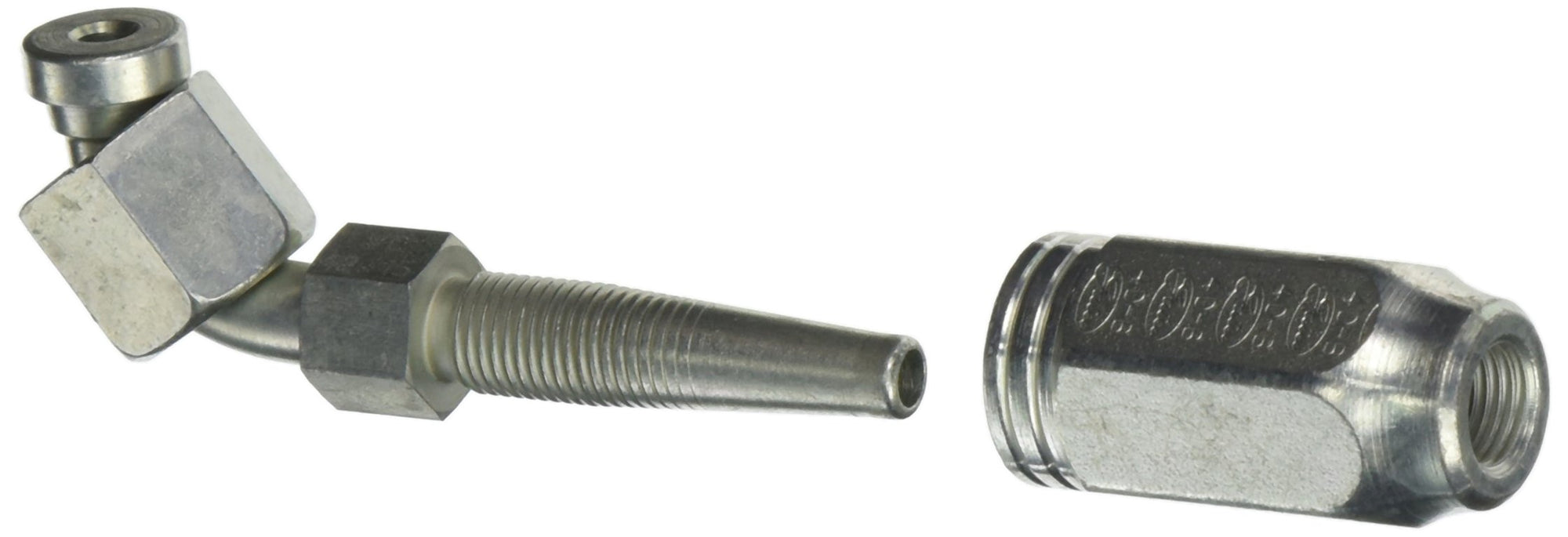 4C2AT-4RFFORX90S Gates Field Attachable Type T for G2 Hose, 2 Wire, Female Flat-Face O-Ring Swivel, 90 Bent Tube, 1/4" ID