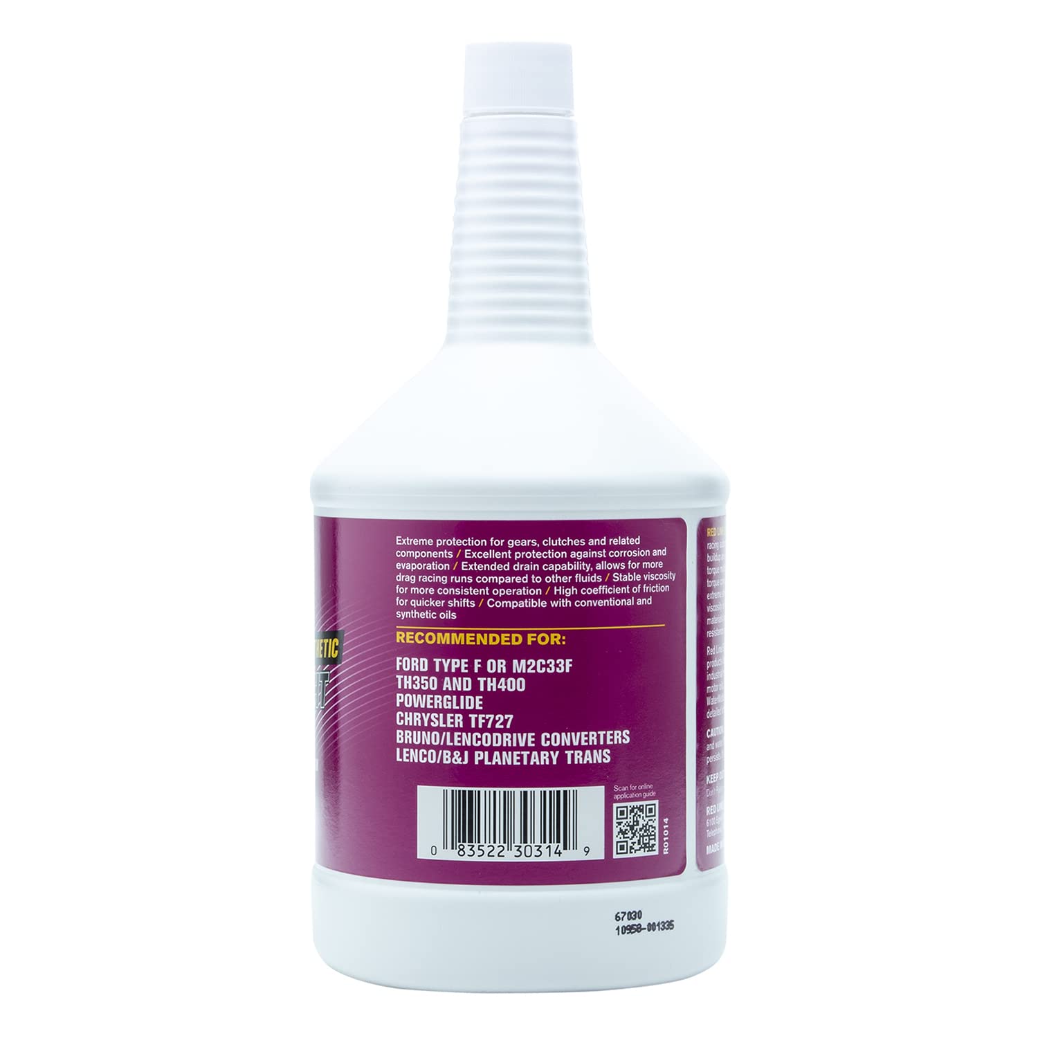30314 Red Line Synthetic Lightweight Racing Automatic Transmission Fluid (ATF) - 1 Quart