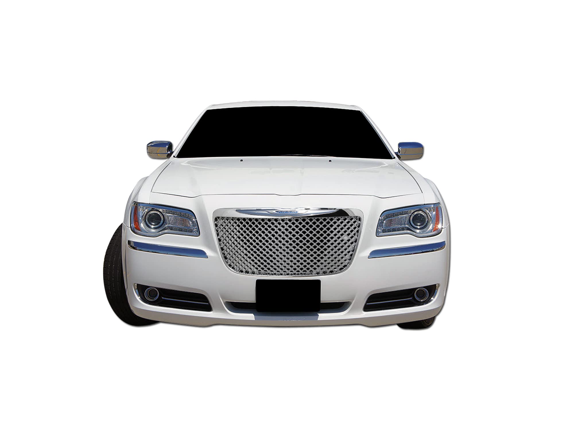 7147522 Armordillo USA Mesh Front Hood Grille - Polished Fits 2011-2014 Chrysler 300/300C