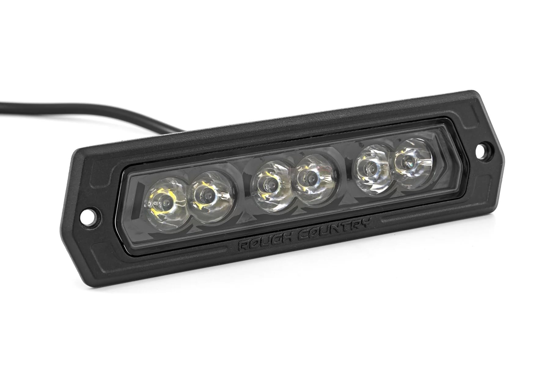 Rough Country 6" Dual Flush Mount LED Light Bars - Black Series Light Bar, Flush Mount, 2880 Lumens, Flood Beam, Pair