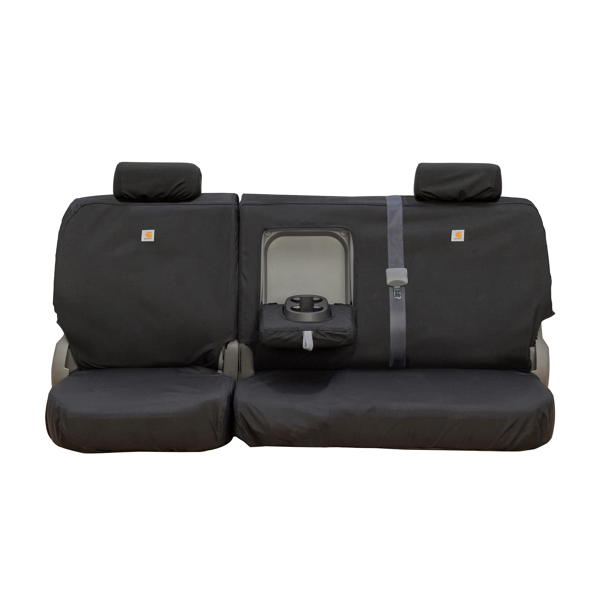 Covercraft Super Dux Carhartt SeatSaver Custom Seat Covers | SSC8429COBK | 2nd Row 60/40 Bench Seat | Compatible with Select Chevrolet Silverado/GMC Sierra 1500/2500/3500 Crew Cab Models | Black