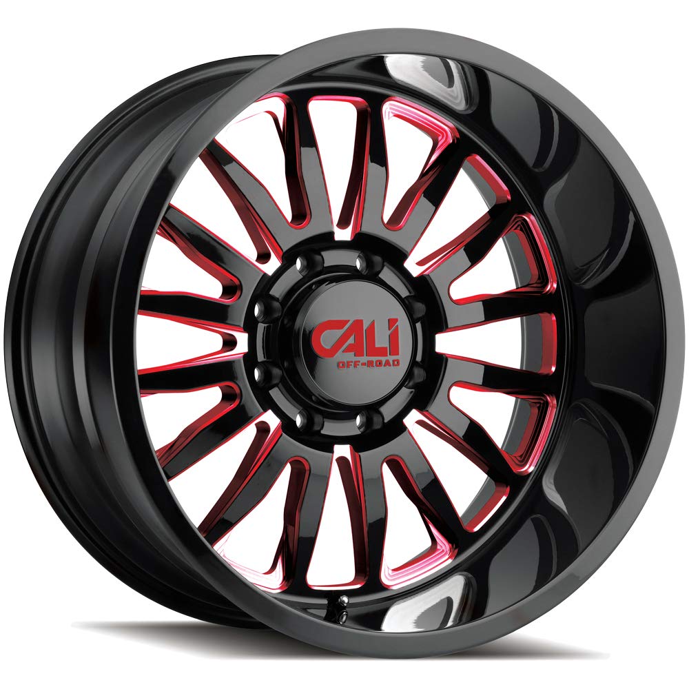 9110-24478BTR CALI OFF-ROAD Summit 9110 Gloss Black/Red Milled Spokes 24X14 8-180 -76mm 124.1mm