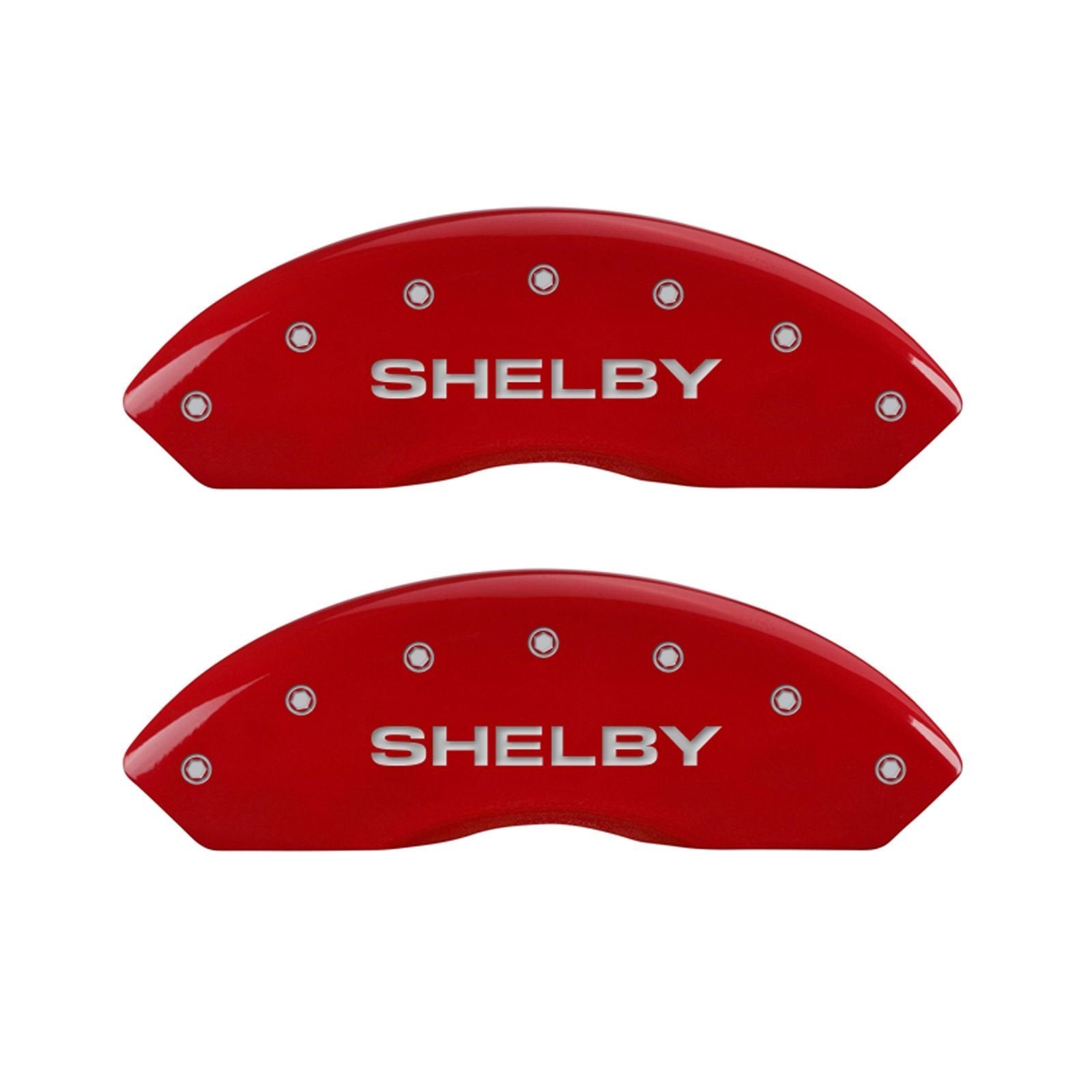MGP Caliper Covers Red 10017SSBYRD Engraved with Silver Shelby/Tiffany Snake (Set of 4)