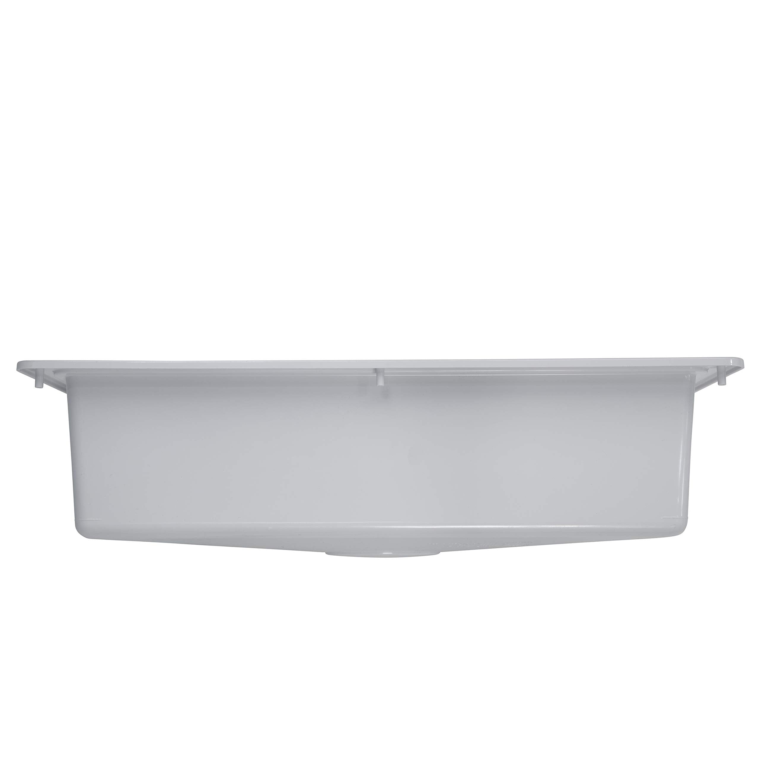 25" x 17" x 6.6" RV Kitchen Single Galley Sink - White ABS Plastic for 5th Wheel, Travel Trailer, Camper