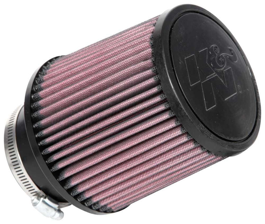 High-Flow K&N Original Lifetime Universal Clamp-On Air Filter: High Performance, Premium, Washable: Flange Diameter: 3 In, Filter Height: 5 In, Flange Length: 1.75 In, Shape: Round Tapered, RU-3870