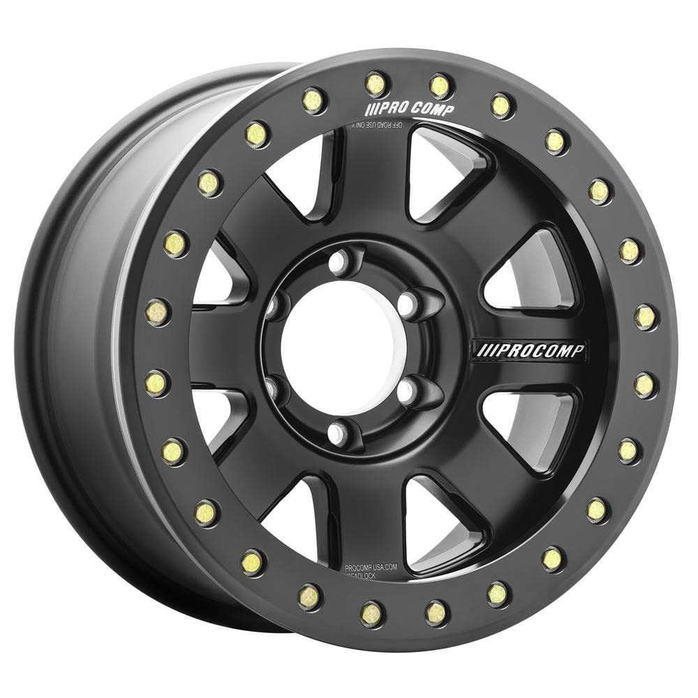 Pro Comp 5175-798337M Wheels Trilogy Race Satin Black Size 17x9 Bolt Pattern 6x5.5 in. Back Space 3.75 in. Offset -30 Max Load 2500 Cap PN[10850001] Trilogy Race Satin Black