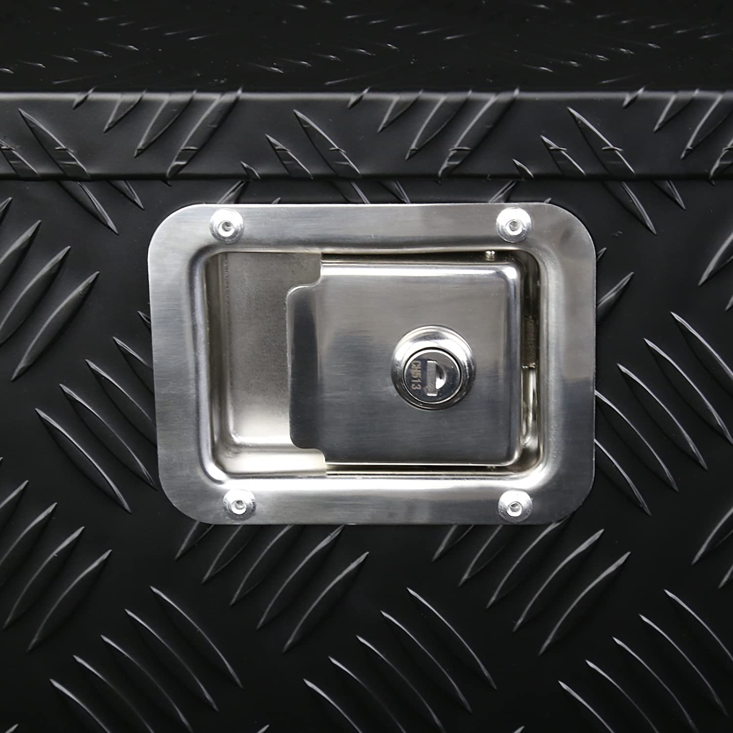 Heavy Duty Aluminum Tool Box SPEC-D TUNING 44"x15"x15" Black Truck Utility Chest Storage with Lock & Key For Pickup Truck Bed, RV Trailer