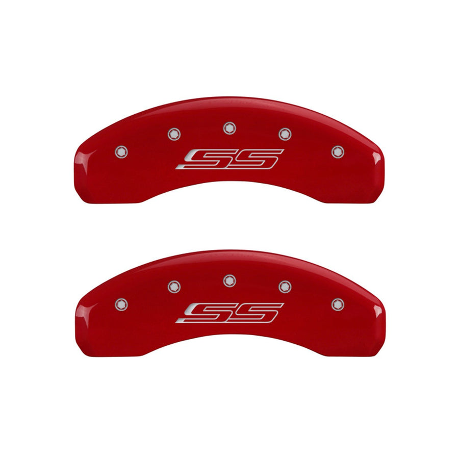 Caliper Covers MGP 14215SCS5RD with Red Powder Coat Finish, (Set of 4)