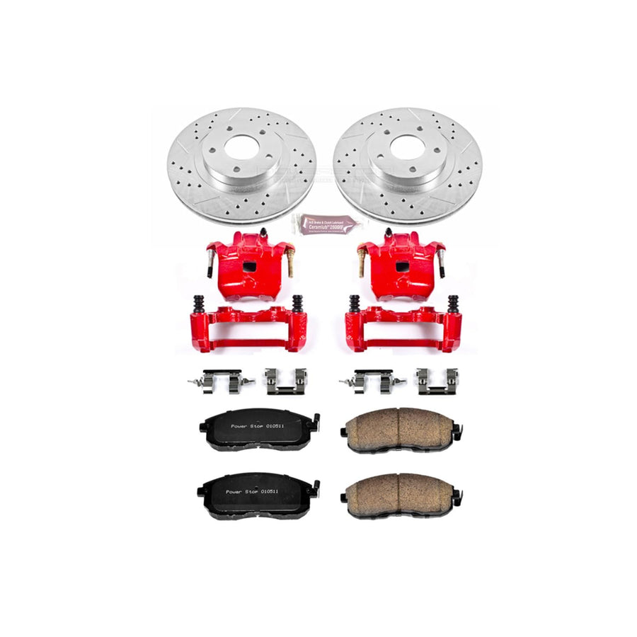 1-Click Performance Brake Kit Power Stop (KC2282) with Calipers For INFINITI I35 2002-2004, Nissan Altima 2002-2006, Nissan Maxima 2002-2003 [Model Specific]