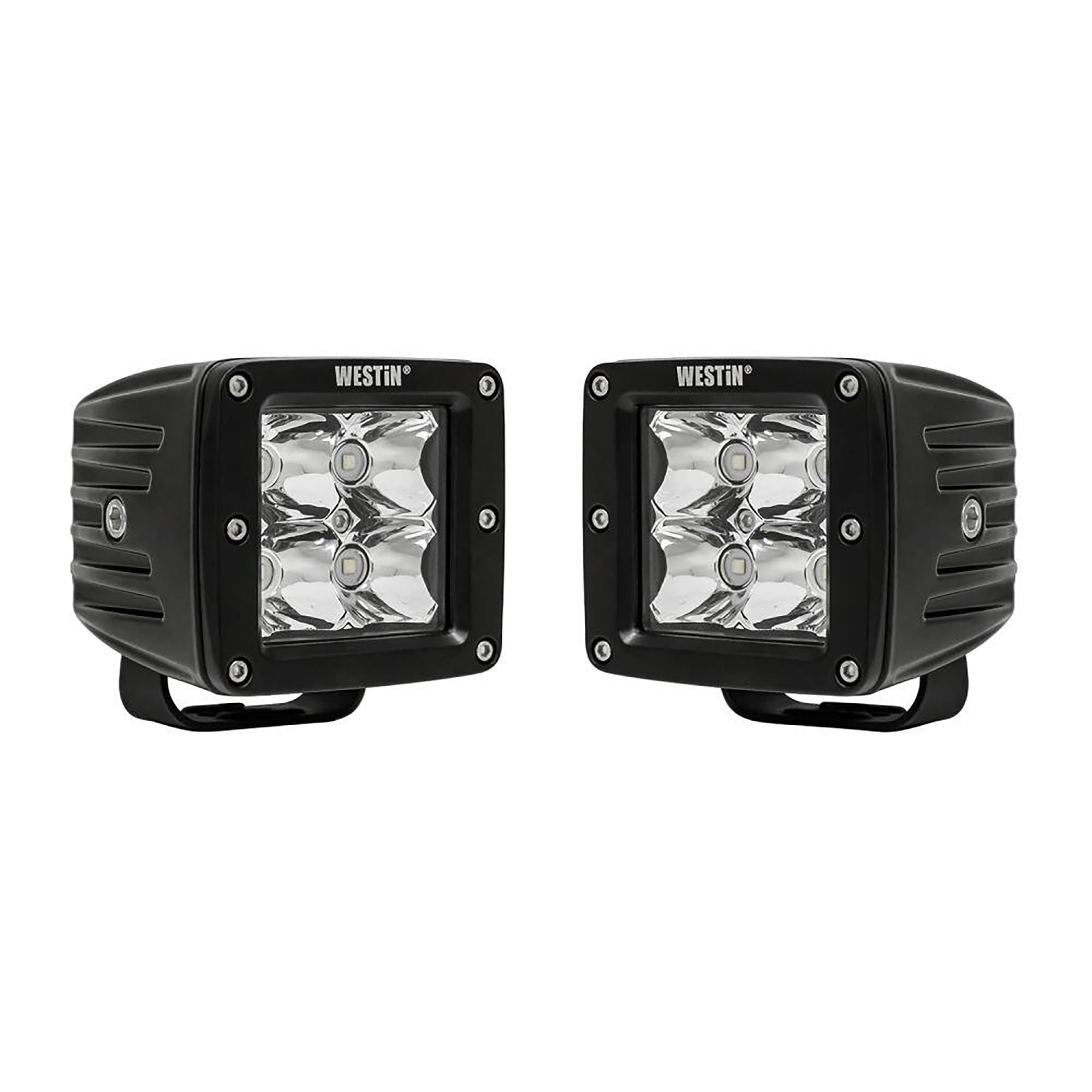 HyperQ LED Westin 09-12200B-PR Auxiliary Lights Flood Beam 3.2x3 in. 5W (Set of 2)
