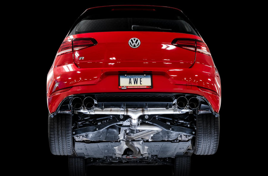 MK7.5 Golf R AWE Tuning Track Edition Exhaust w/Diamond Black Tips 102mm - 3015-43148