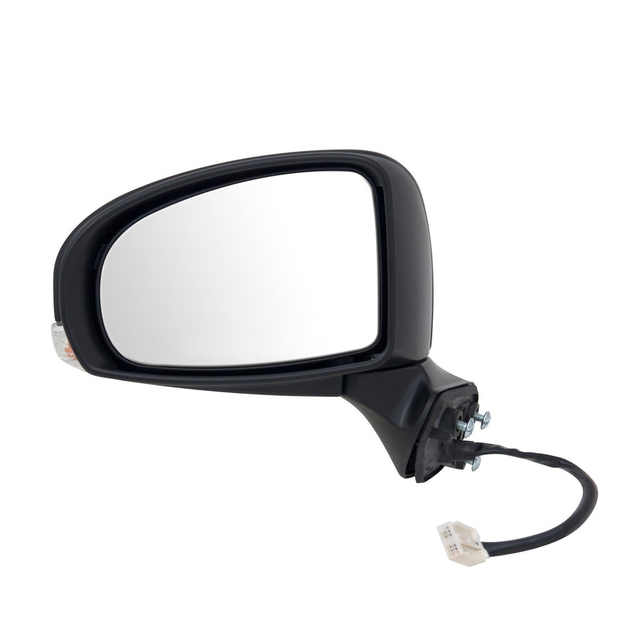 Mirror Driver Side for Toyota Prius V Wagon, Textured Black w/PTM Cover, w/Turn Signal, Power Folding, Heated Power