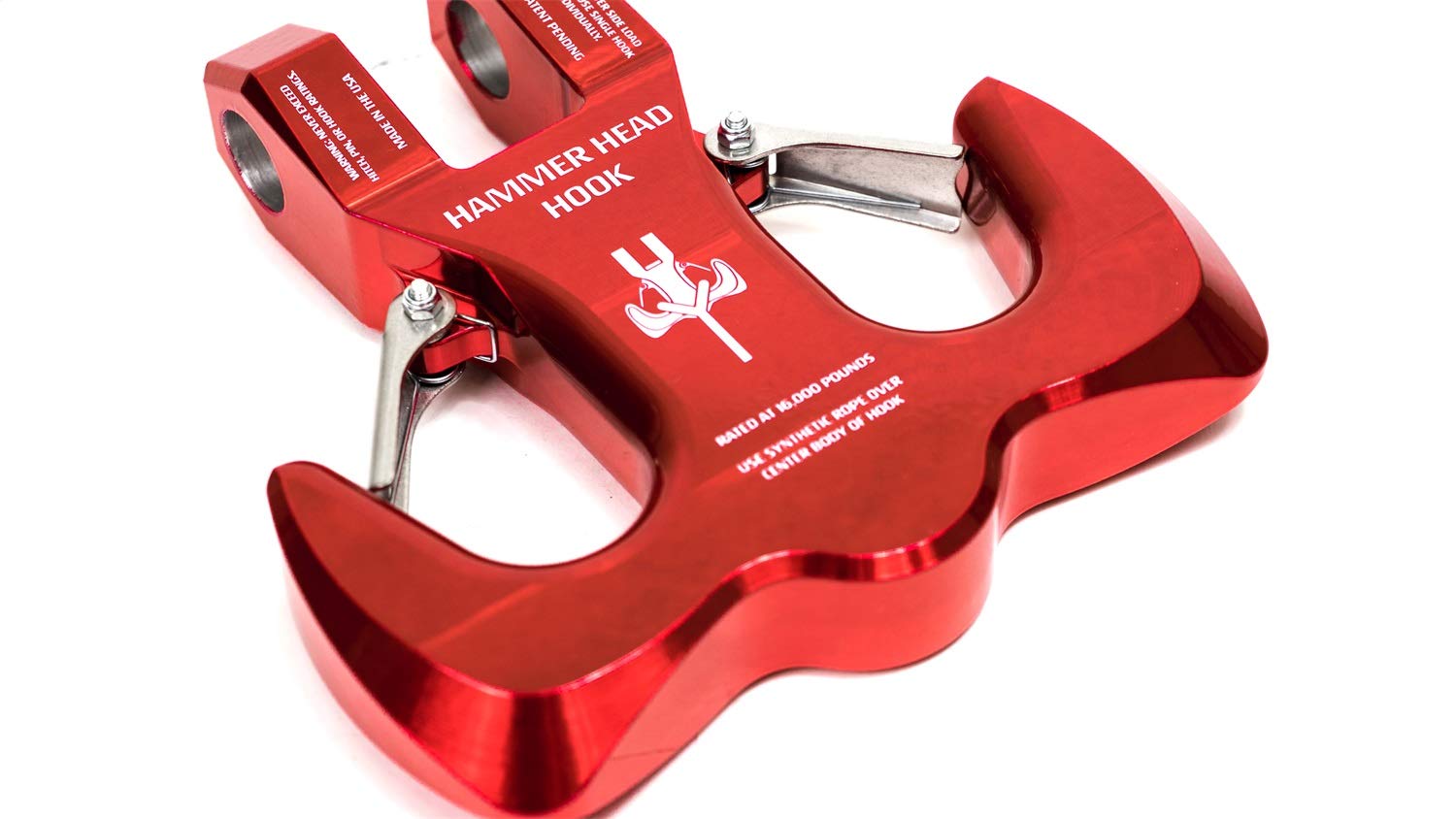 Hammerhead Hook – Red Monster Hooks | 16,000 lbs. Load Rating | Dual Safety Latches | 6061 Aluminum | Powder Coated
