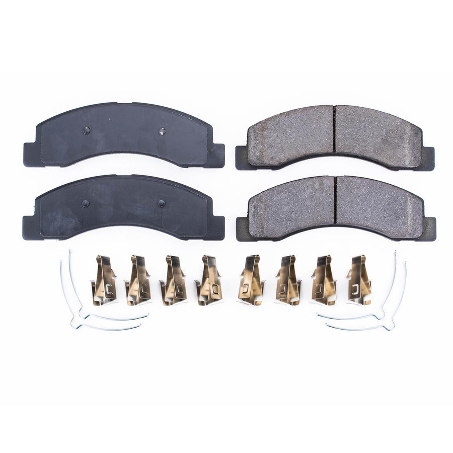 Power Stop Front Brake Kit For Excursion Ford 2000-05 |F-250 Super Duty 1999-04 |F-350 Super Duty 1999-04 - Ceramic Brake Pads With Installation Hardware, 17-756