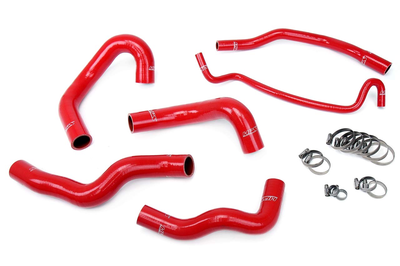 Red Silicone HPS 57-1013-RED Radiator Coolant Hose Kit