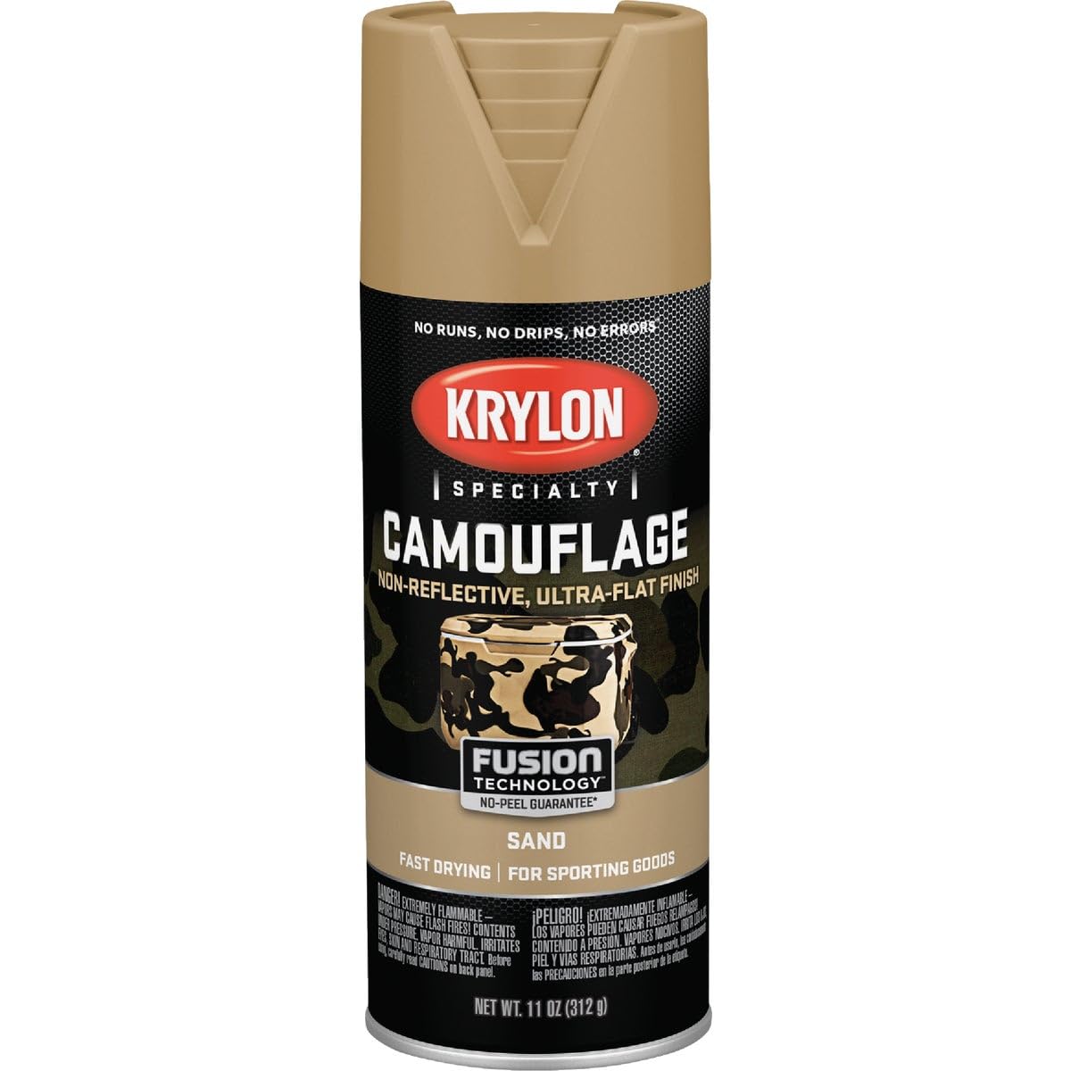 Krylon Ultra Flat Camouflage Paint, Sand, 11 oz. - K04295000