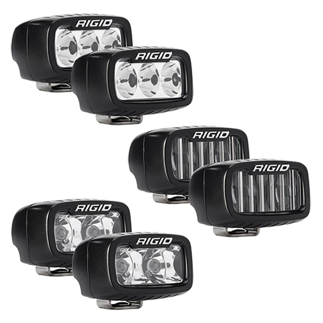 RIGID Triple 46731 SR-M Fog Light Bumper Mount KIT - FITS 2021 Ford Bronco Full Size, Includes 6 RIGID SR-M LED Lights
