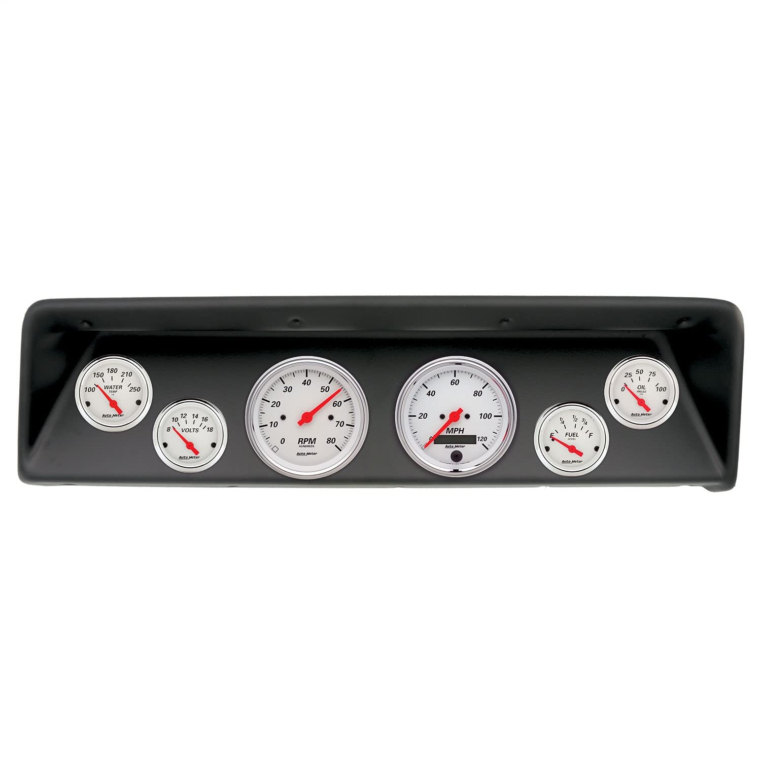 AutoMeter Dash Kit Direct Fit, (3 3/8" X2, 2 1/16" X4), Chevrolet Nova 66-67, Arctic White (2112-03)