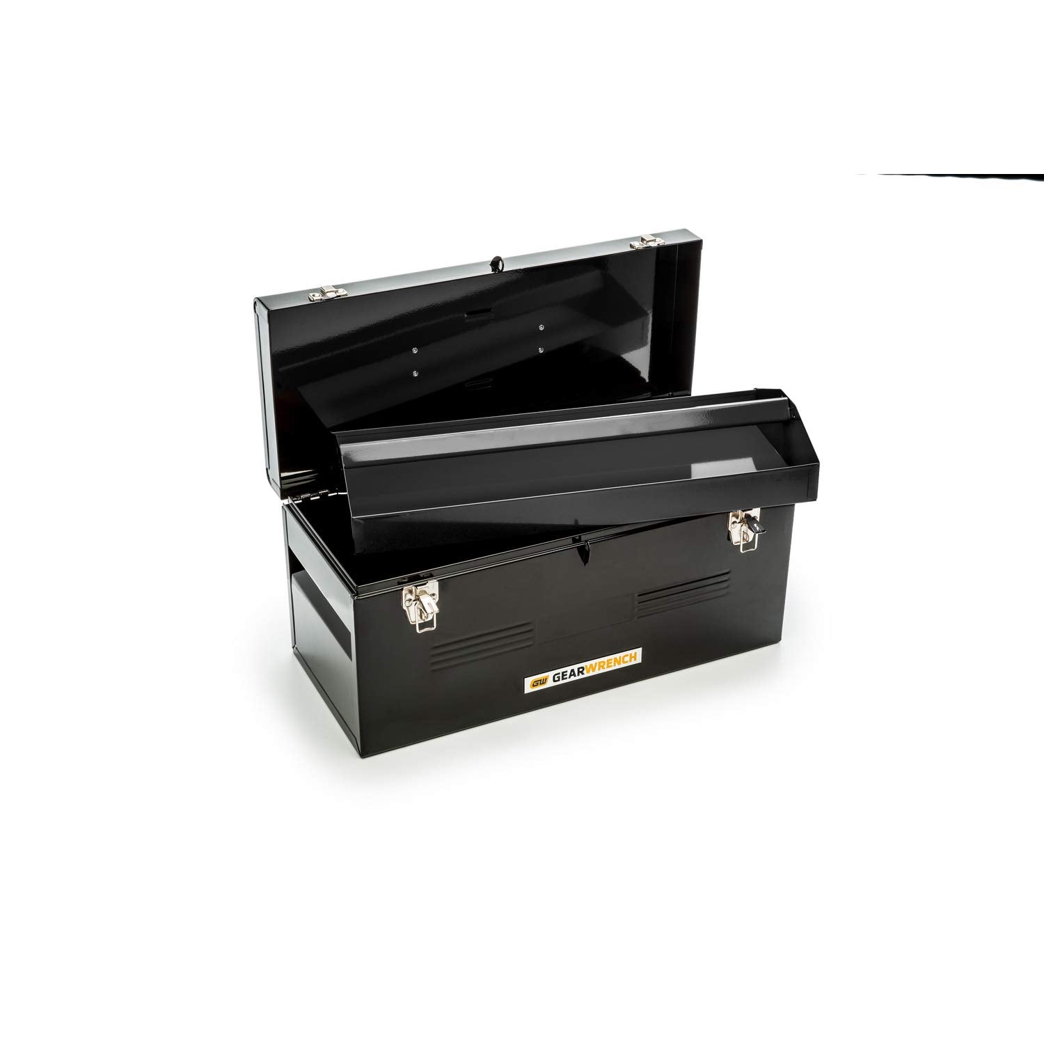 19" GEARWRENCH Steel Tote Box with Tray, Black - 83130