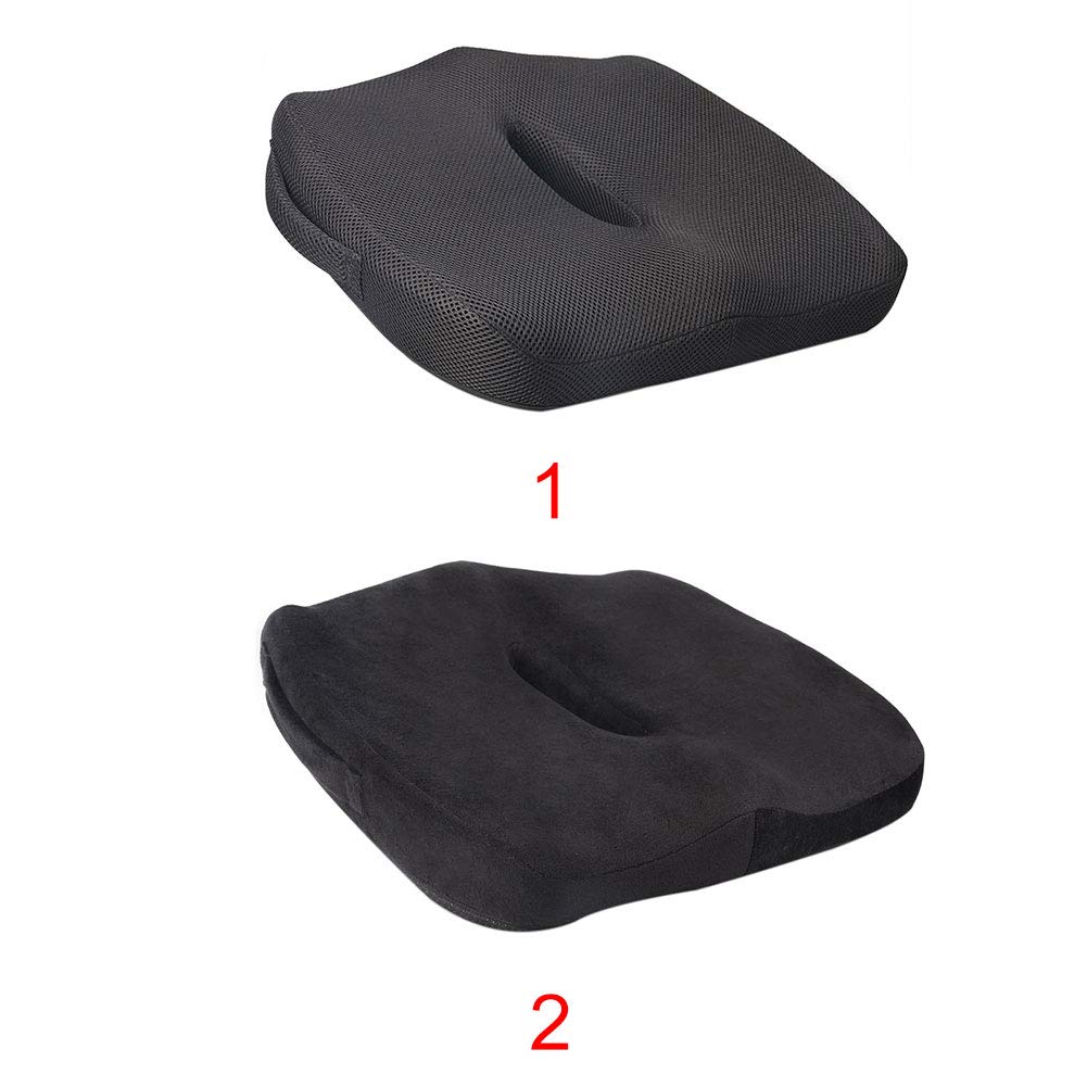 Comfortable Ganquer Seat Memory Foam Hollowed Out Office Chair Pain Relief Home Anti Slip Soft Breathable Portable Slow Rebound Ergonomic Removable Pad(2)