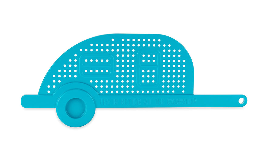 RV-Shaped Pot Drainer Camco Life is Better at The Campsite | Features a Handle for Safe and Easy Draining, an Easy-to-Clean Durable Teal Design, and is Dishwasher Safe (53385)