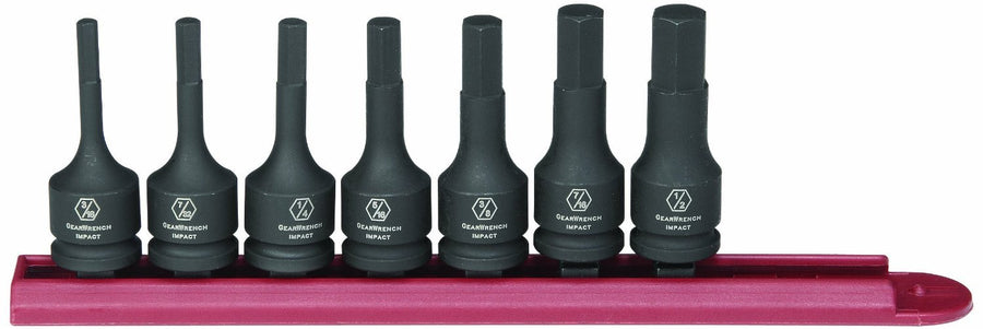 3/8" Drive 7 Piece 6 Point SAE Hex Impact Socket Set