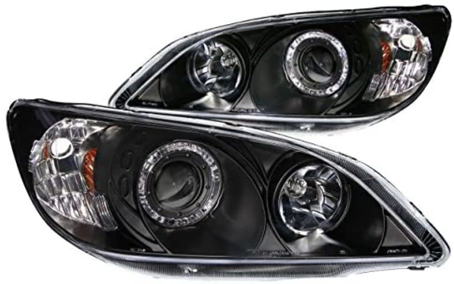Projector Headlight Set ANZO USA w/LED Halo-Black 121059