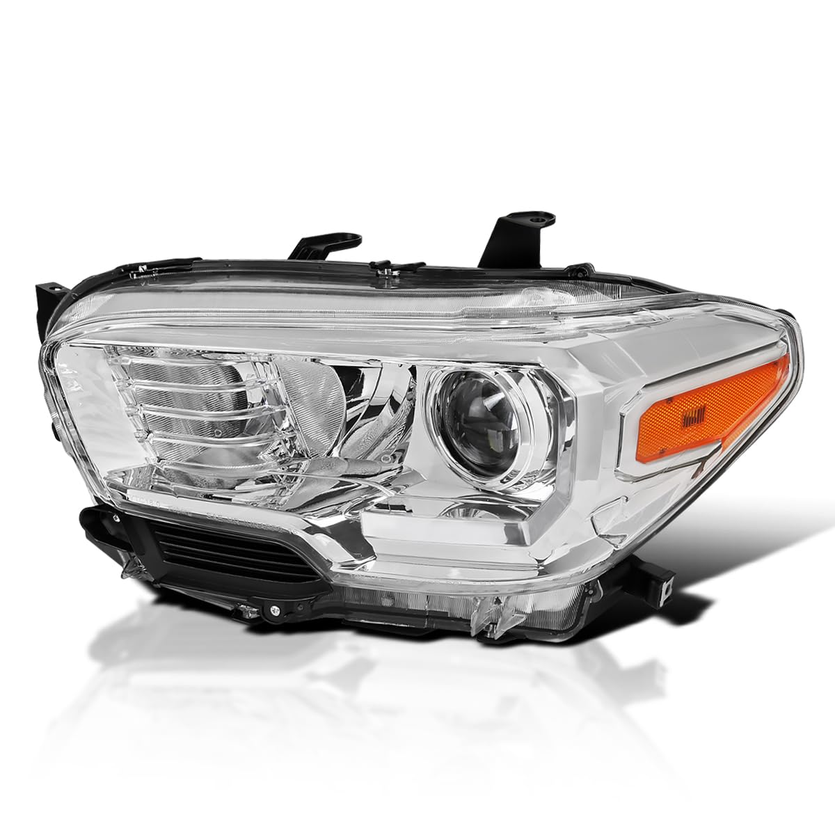 Left Driver Side SPEC-D TUNING Chrome Projector Headlight Compatible with 2016-2022 Toyota Tacoma with factory LED daytime running lights