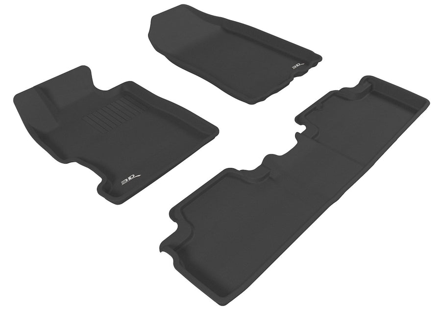 Complete Set 3D MAXpider Custom Fit All-Weather Floor Mat for Select Honda Civic Models - Kagu Rubber (Black)