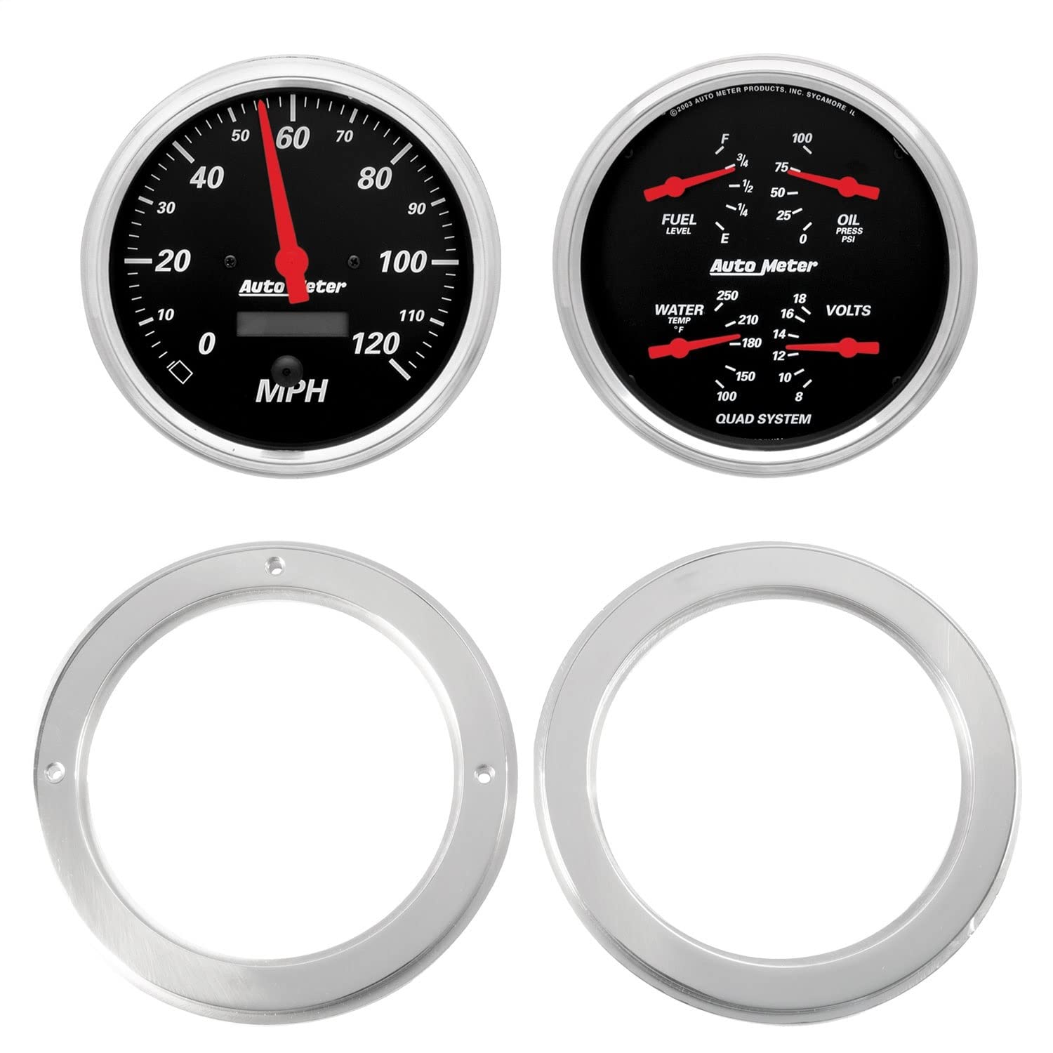 AutoMeter Dash Kit Direct Fit, 2 Pc, Chevy Truck 54-55, 2 X 5, Designer Black (7037-06)