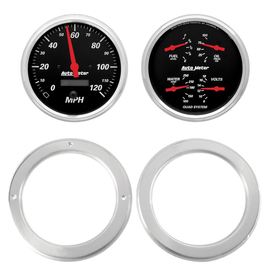 AutoMeter Dash Kit Direct Fit, 2 Pc, Chevy Truck 54-55, 2 X 5, Designer Black (7037-06)