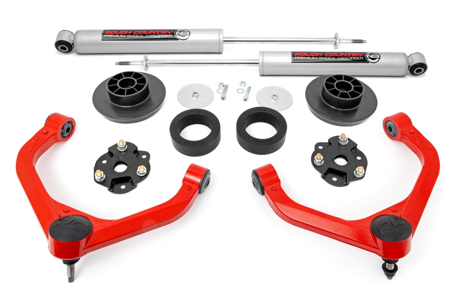 3.5" Rough Country Lift Kit w/N3 Shocks for 2019-2024 Ram 1500 4WD - 31430RED