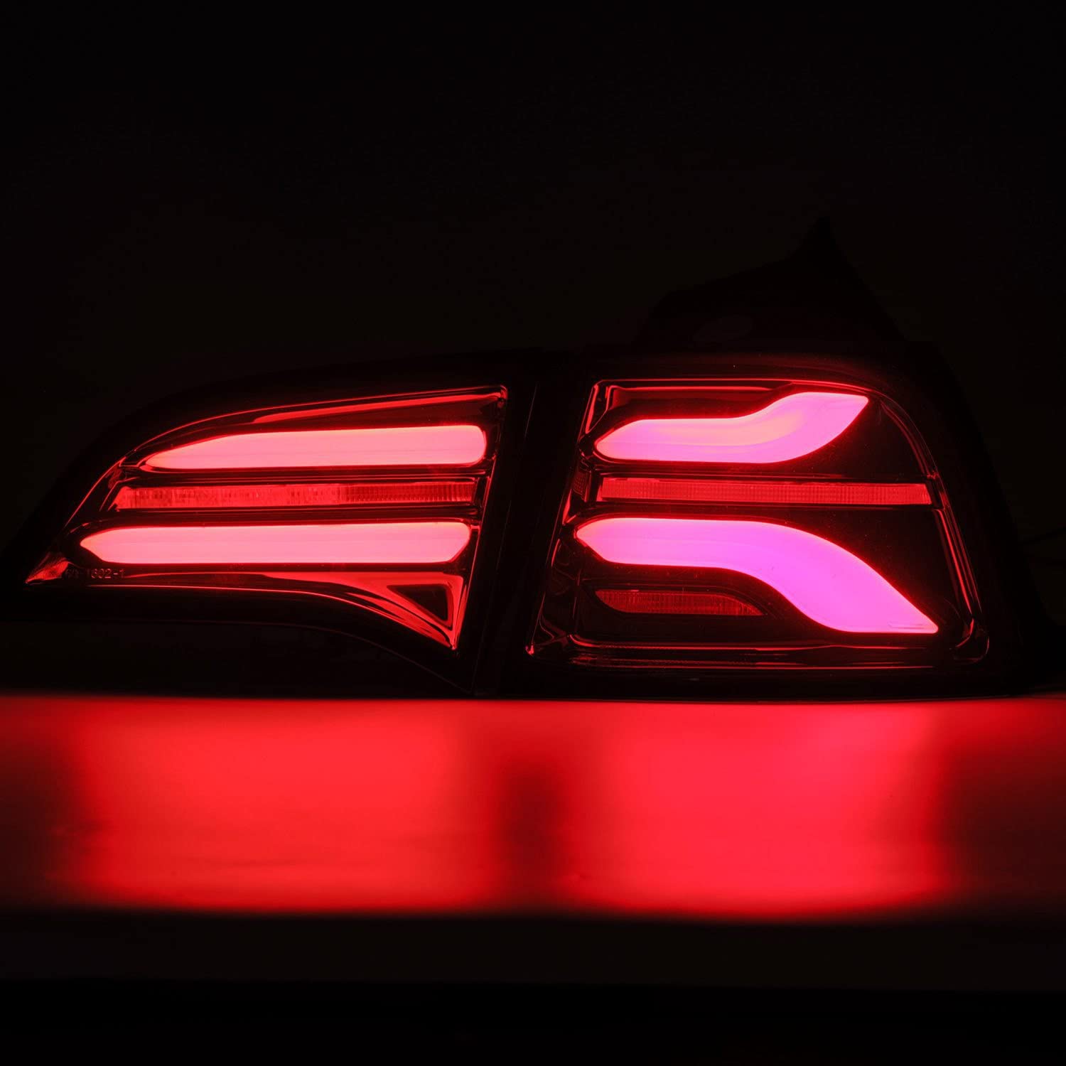 17-22 Tesla Model 3 AlphaRex (601010) PRO-Series LED Tail Lights Jet Black w/Seq Sig