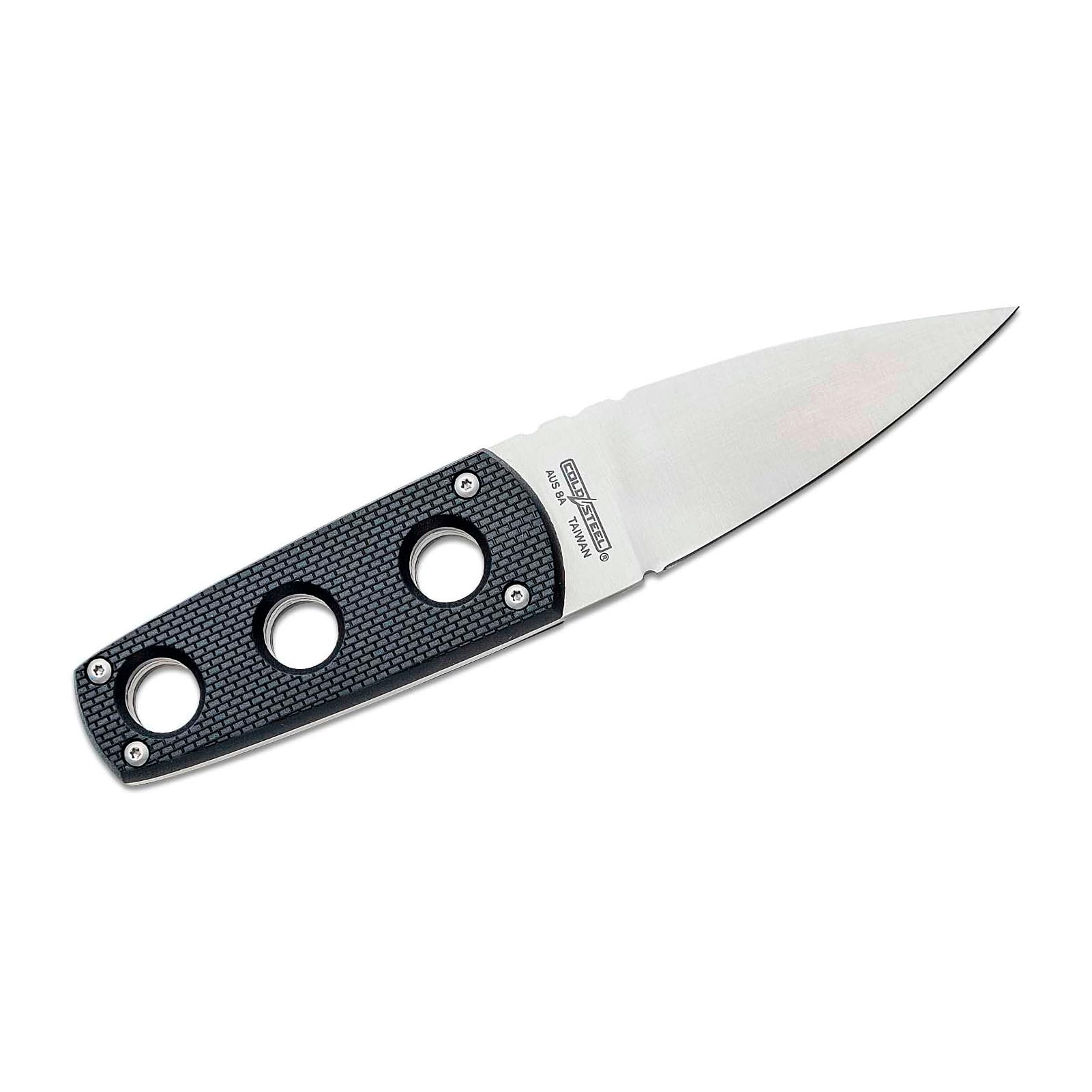 COLD STEEL Durable Secret Edge Lightweight Japanese AUS8A Steel Drop Point 3.5" Fixed Blade Tactical Outdoor Hunting Concealed Carry Neck Knife, Griv-Ex Handle, Secure-Ex Sheath