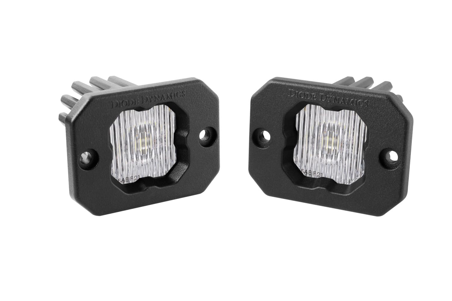 Diode Dynamics SSC1 SAE/DOT Fog LED Pod White Flush Mount (pair), Fog w/Amber Backlight