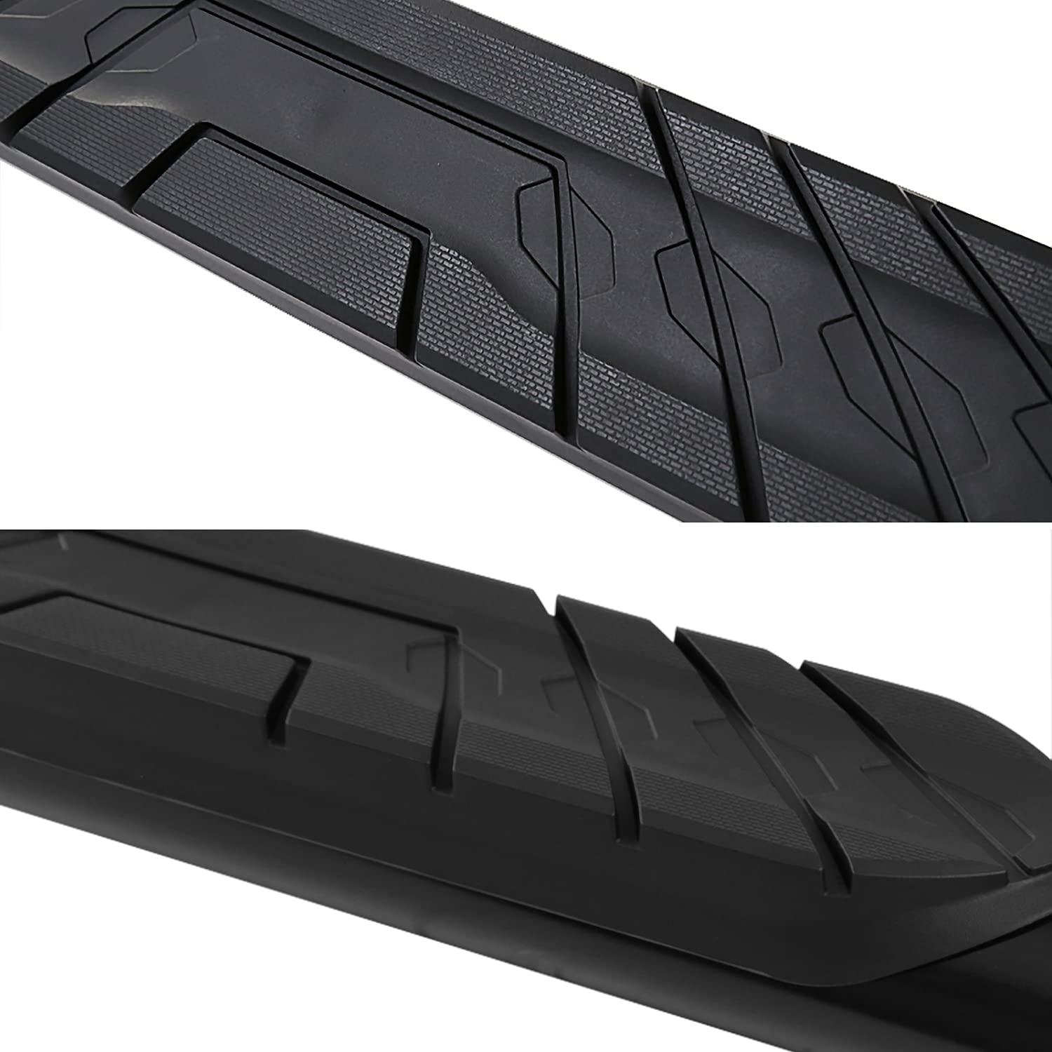 4" Black Running Boards Spec-D Tuning Side Step Bars Compatible with 2019-2021 Chevy Silverado 1500 Double Cab, 2020 Silverado 2500 3500, L+R Pair