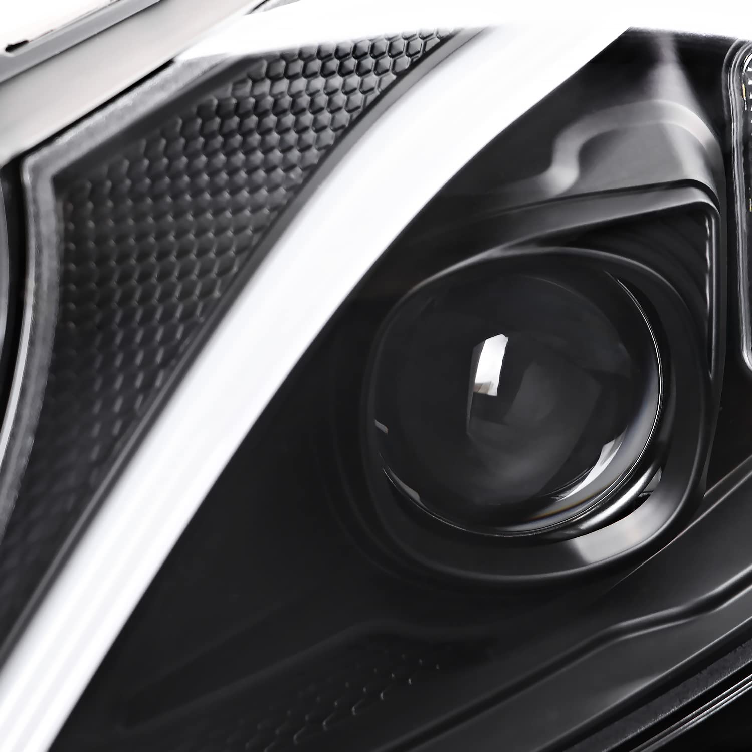 Black SPEC-D TUNING Projector Headlights w/Switchback LED Strips and Sequential Turn Signal Compatible with 2015-2018 Mercedes-Benz C-Class W205