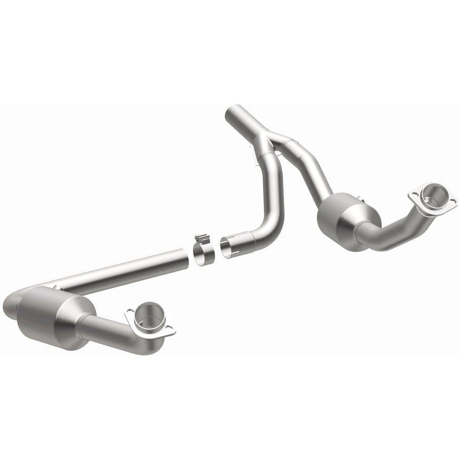 MagnaFlow OEM Grade Direct-Fit Catalytic Converter Federal/EPA Compliant 21-458 - Stainless Steel 2.25in Main Piping, 45.25in Overall Length, Pre-Converter & Midbed O2 Sensor - Replacement OEM
