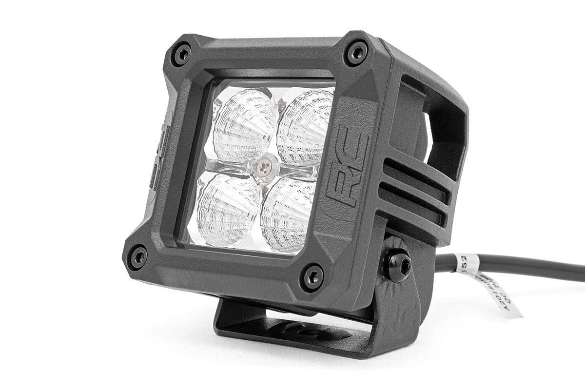Rough Country 2" Dual LED Ditch Light Kit for Toyota 4Runner (2010-2024) - (2) 2-in Black Series LED Cubes, White DRL