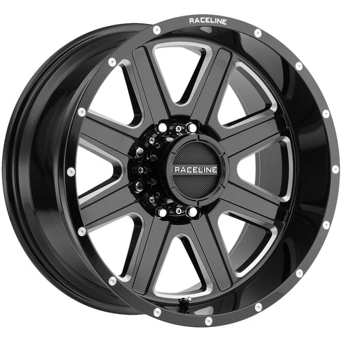 Gloss Black Raceline Wheels 940M Hostage Milled Wheel (18 x 9. inches /6 x 139 mm, 12 mm Offset)