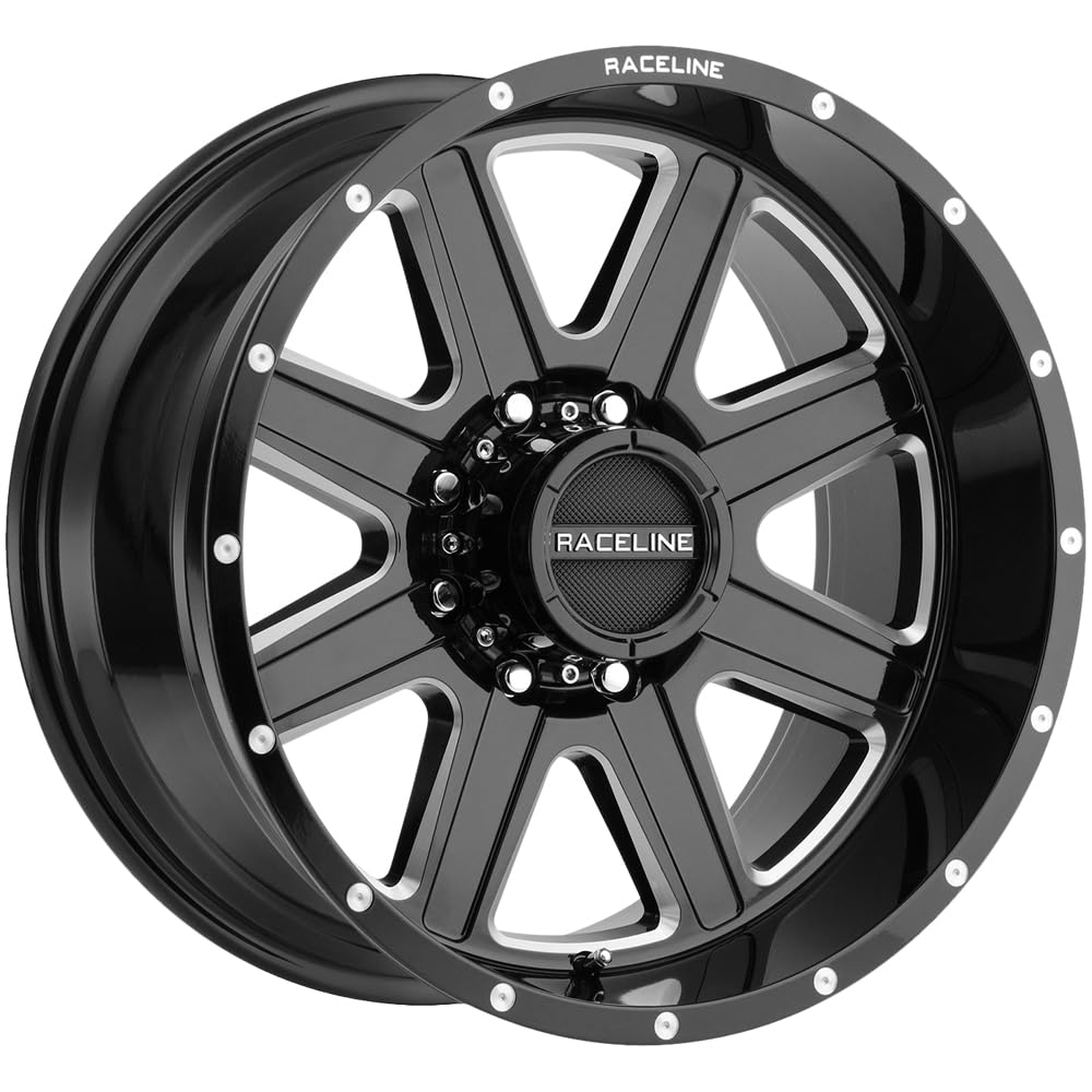 Gloss Black Milled Raceline Wheels 940M HOSTAGE Wheel (17 x 9. inches /8 x 180 mm, 12 mm Offset)