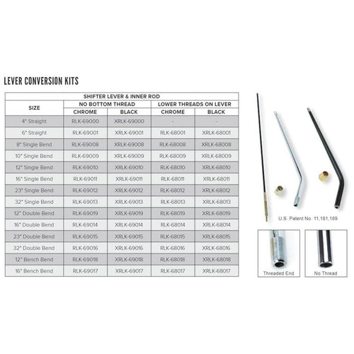 Black Lokar Performance Products 32" Double Bend Replacement Lever Kit Compression Style XRLK-69016