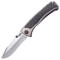 SOG Knives Sideswipe Lockback Grey Anodized Aluminum and GRN Stainless Pocket Knife SW1011-CP