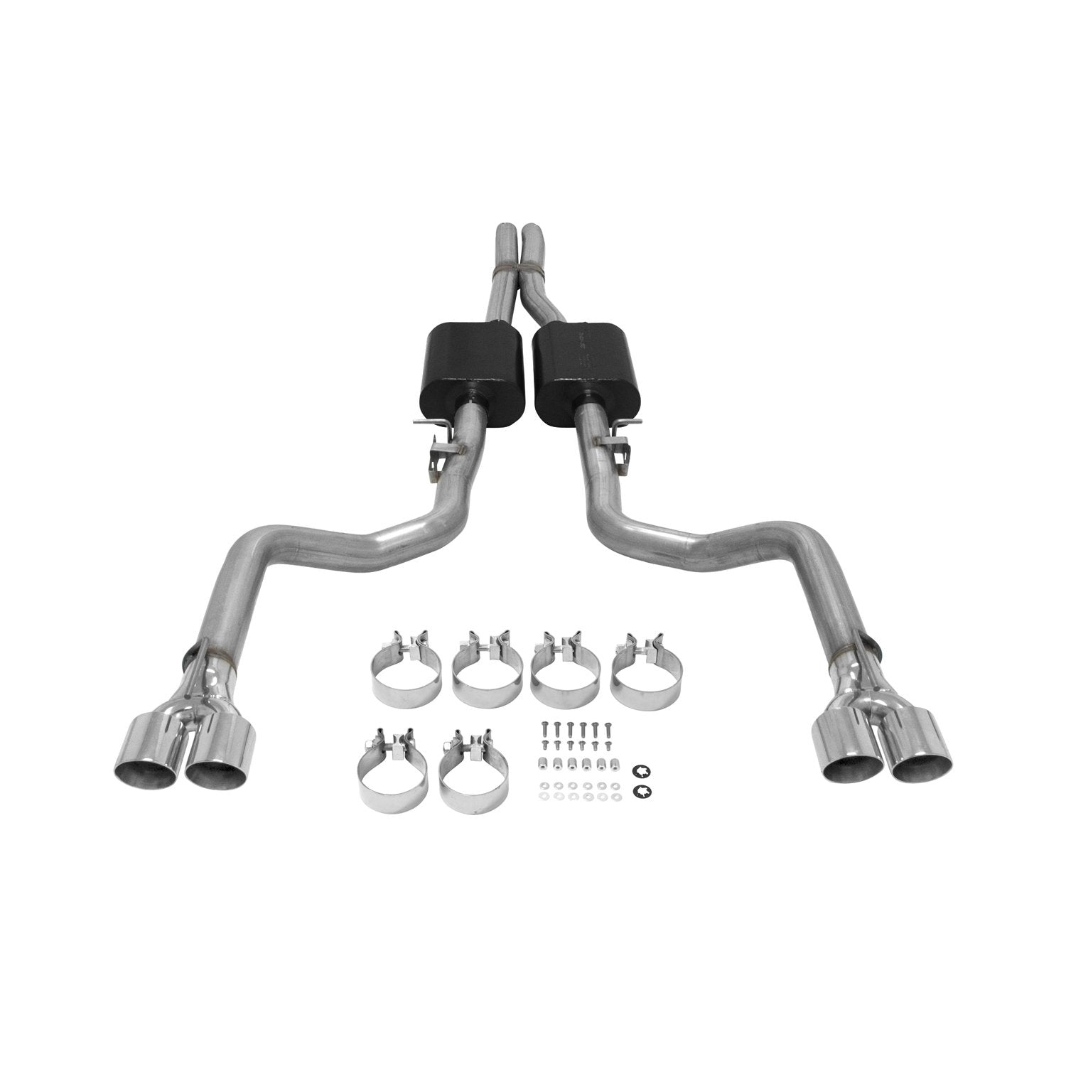 American Thunder Flowmaster 817739 Cat-Back Exhaust 3 Inch Stainless Steel 3.5 Inch Polished 304 Quad Tips Compatible with 2015-2023 Dodge Challenger Hellcat, Demon, SRT392, R/T Scat-Pack 6.2L 6.4L