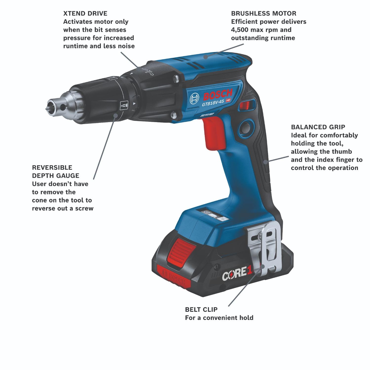 BOSCH 18V GXL18V-291B25 Combo Kit with Brushless Screwgun, Brushless Cut-Out Tool and (2) CORE18V® 4 Ah Advanced Power Batteries
